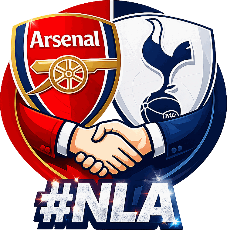 North London Alliance badge: Arsenal and Tottenham crests shaking hands